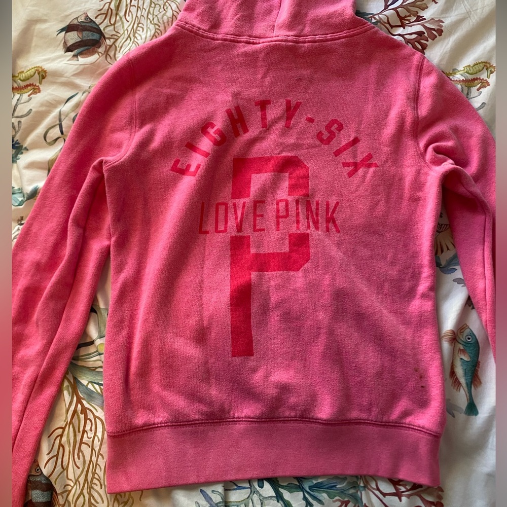 PINK Neon Pink Zip-Up Hoodie - Picture 2 of 3
